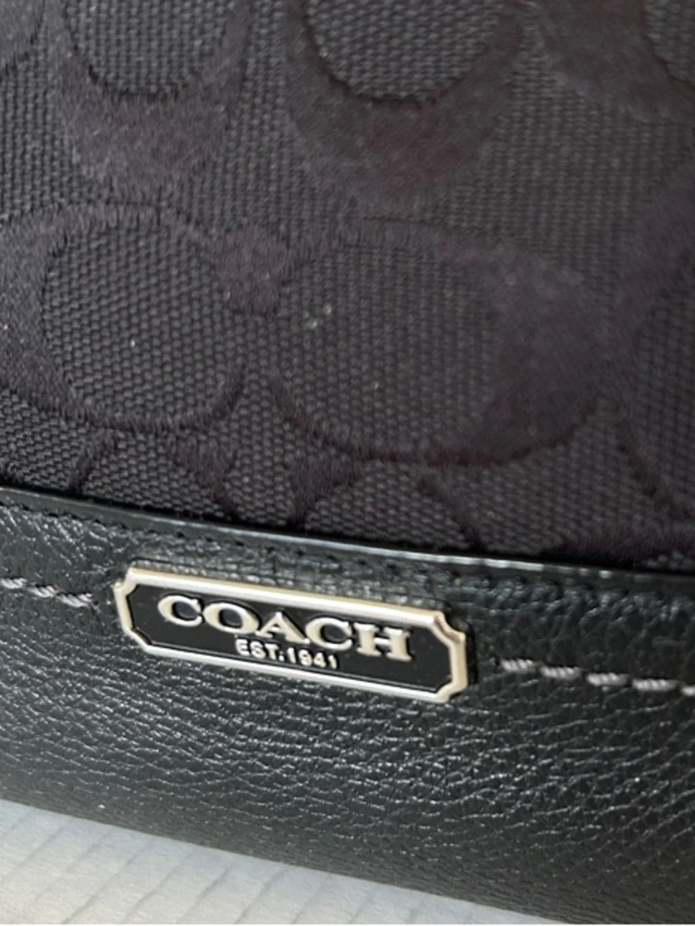 COACH Park Signature Carrie Tote Handbag.
